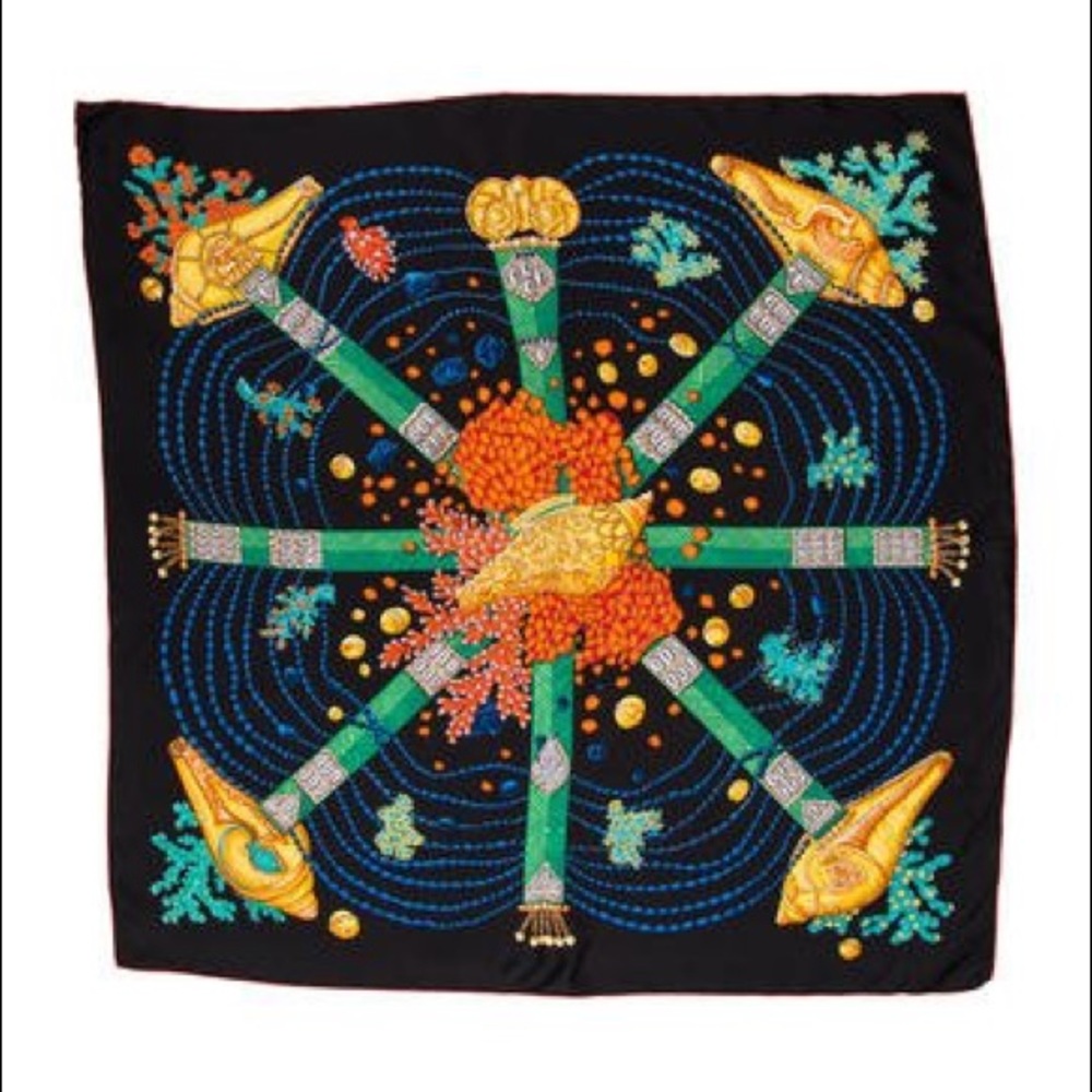 Hermès multi-color silk scarf